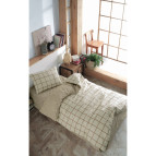 Casa Carina Kare Krem Rengi Ranforce Lastikli Çarşaflı Tek Kişilik Nevresim Takımı