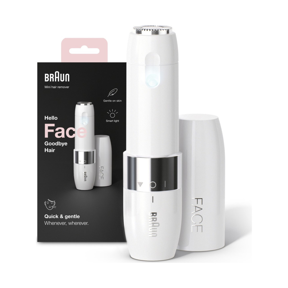 Braun Face FS1000 Mini Tüy Dökücü Kadın, Elektrikli Yüz Tüy Alma, Hızlı ve Kolay, Bıyık, Çene