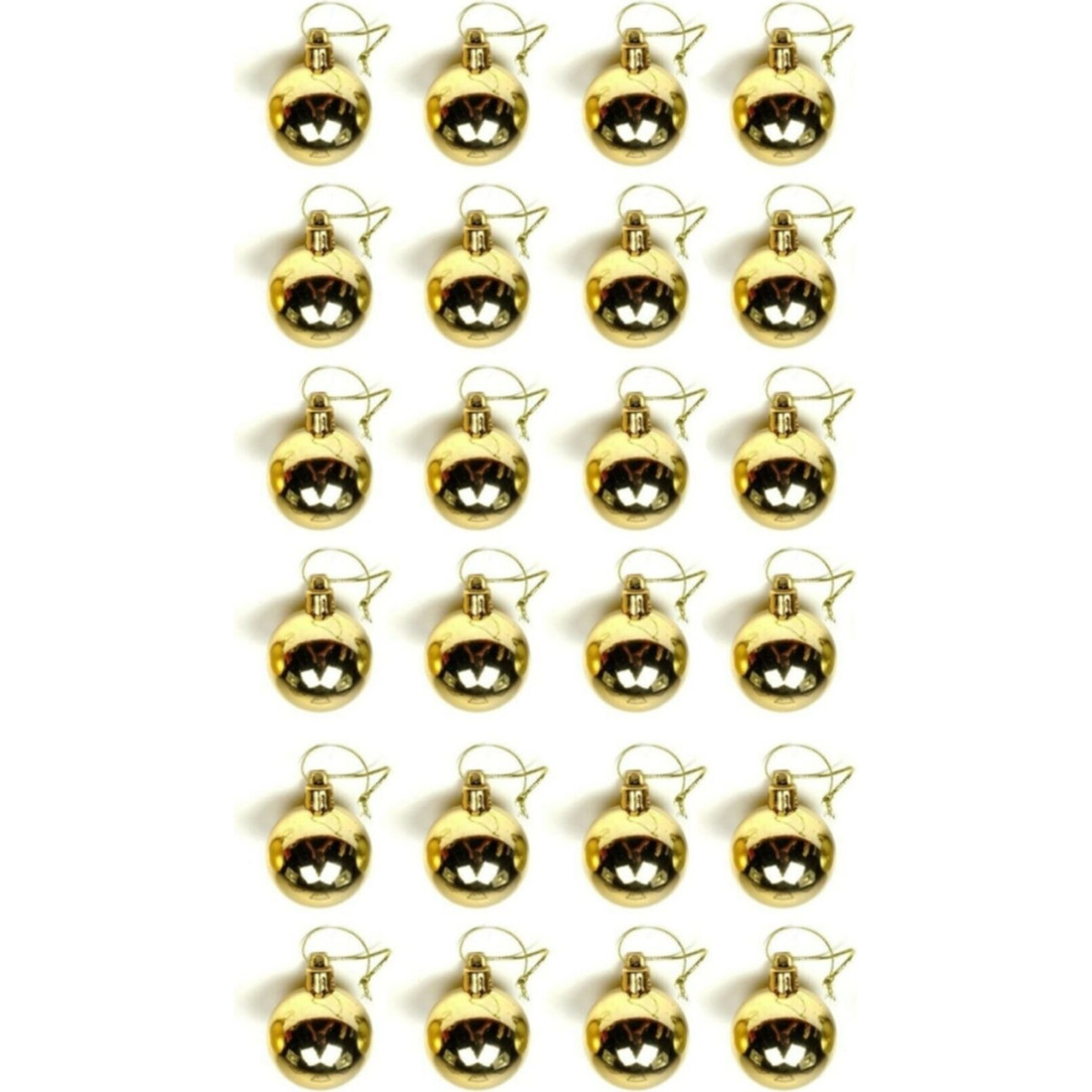 Waldern Yılbaşı Çam Ağacı Süsü Gold 4 cm 24LÜ Cici Top