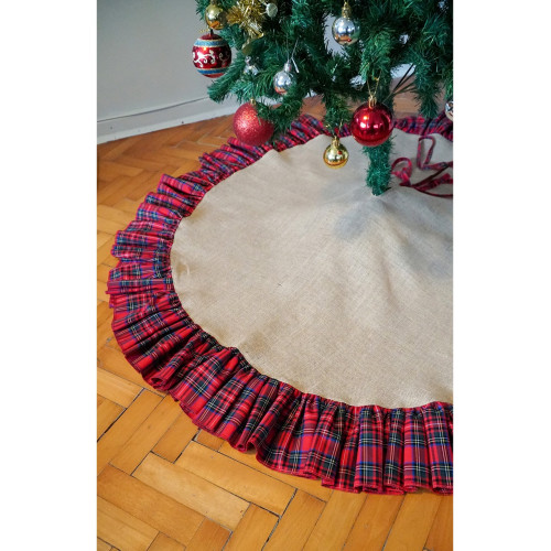 Viemso Yılbaşı Çam Ağacı Örtüsü, Ekose 90cm