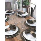 desen izmir Amerikan Servis, 6 Supla,6 Peçete 6 Peçete Halkası Ve Runner Jut Desen