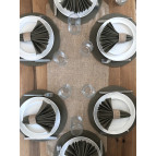 desen izmir Amerikan Servis, 6 Supla,6 Peçete 6 Peçete Halkası Ve Runner Jut Desen