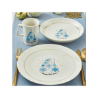 Güral Porselen Yeni Yıl Camelia 3 Parça Tek Kişilik Bone Yemek Takımı - 6483