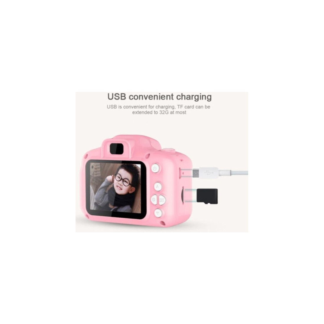 Torima Pembe Renk Mini 1080P Hd Çocuk Kamera Dijital Fotoğraf Makinesi 2.0 Inç Ekran