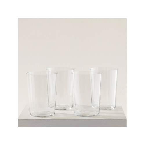 Chakra Elysee Cam Su Bardağı Seti 4 Parça 500 ml Şeffaf Desensiz Kahve ve Çay Sunumu