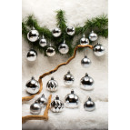 Waldern 20li Karışık Desenli Yılbaşı Süsü Gümüş Cici Top