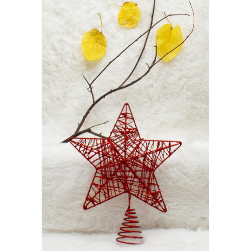 Waldern Yılbaşı Çam Ağacı Yıldız Tepeliği Kırmızı 25 cm