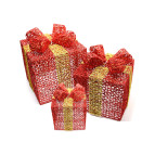 Waldern Yılbaşı Çam Ağacı Hediye Paketi Küçük Boy Kırmızı-Altın 16*16*16 CM