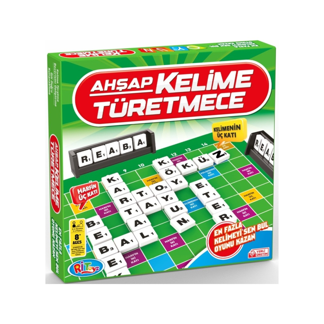 Ritoys Ahşap Kelime Türetmece Kelime Üretme Oyunu