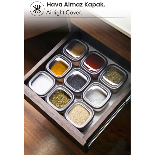 Kitchen Life 6'lı Etiketli Moly Dikdörtgen Erzak Saklama Kabı Seti 2000ml -çoklu Yapılabilen Set Kapaklı 2 Litre