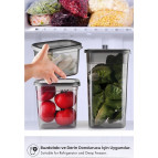 Kitchen Life 12'li Jumbo Boy Etiketli Square Kare Erzak Saklama Kabı Seti 1750 ml - Sert Kapak
