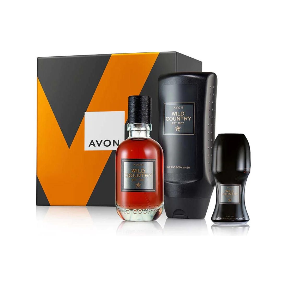 Avon Wild Country Erkek Parfüm Saç Vücut Yıkama Jeli ve Rollon Hediye Seti