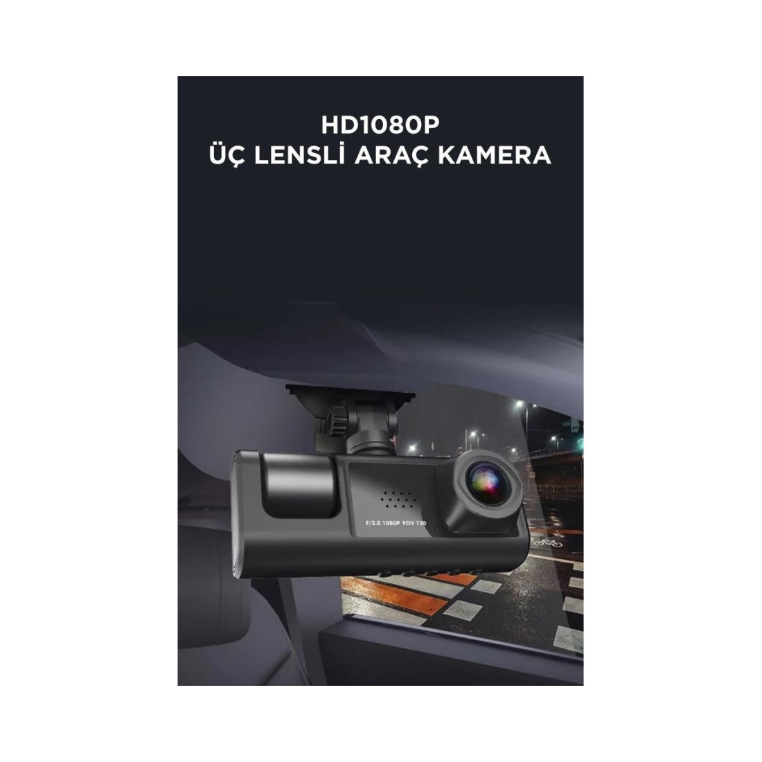 Torima TA-01 Siyah 1080p Araç içi 3 Kameralı Lcd Ekranlı Gece Görüşlü Araç Kamerası