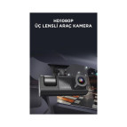 Torima TA-01 Siyah 1080p Araç içi 3 Kameralı Lcd Ekranlı Gece Görüşlü Araç Kamerası
