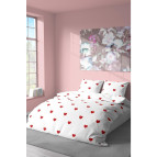 Zeynep Tekstil Pamuklu Çift Kişilik Nevresim Seti | Nevresim Ve Yastık Kılıfı | Çarşafsız Kalp Desenli