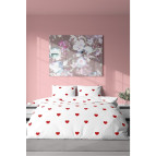 Zeynep Tekstil Pamuklu Çift Kişilik Nevresim Seti | Nevresim Ve Yastık Kılıfı | Çarşafsız Kalp Desenli