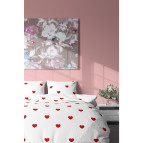 Zeynep Tekstil Pamuklu Çift Kişilik Nevresim Seti | Nevresim Ve Yastık Kılıfı | Çarşafsız Kalp Desenli