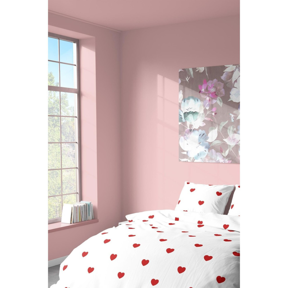 Zeynep Tekstil Pamuklu Çift Kişilik Nevresim Seti | Nevresim Ve Yastık Kılıfı | Çarşafsız Kalp Desenli