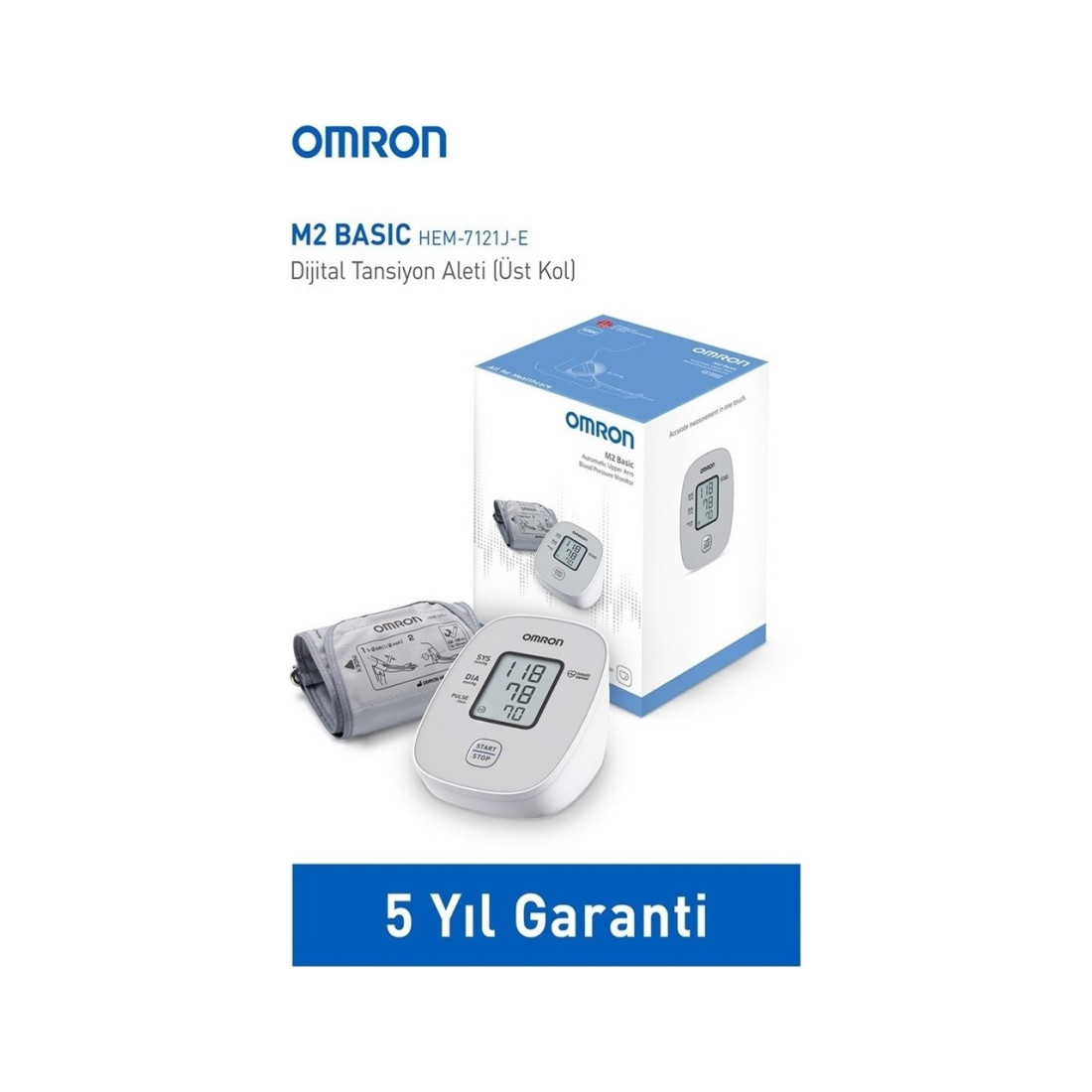 Omron M2 Basic HEM-7121J-E Üst Koldan Ölçer Dijital Tansiyon Aleti