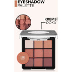 Flormar Kremsi Dokulu & Mat Bitişli Işıltılı 9'lu Kompakt Göz Farı Paleti (003 Sunset) 8682536048453
