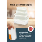 Vienev 12LI Hava Geçirmez Saklama Kabı Seti Gri 3X(250-500-750-1200 Ml)