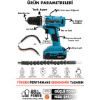 Assur 12V Çift Akülü Vidalama Çelik Şanzıman Bakır Sargılı Şarjlı Matkap