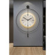 MetaQuartz Aksesuar (Büyük Boy-50*75 cm)Black fred Mat Siyah -Abs Polimer Göbek-Pilli LED (3ADET Pil ile Gelmektedir ) - Modern Duvar Saati