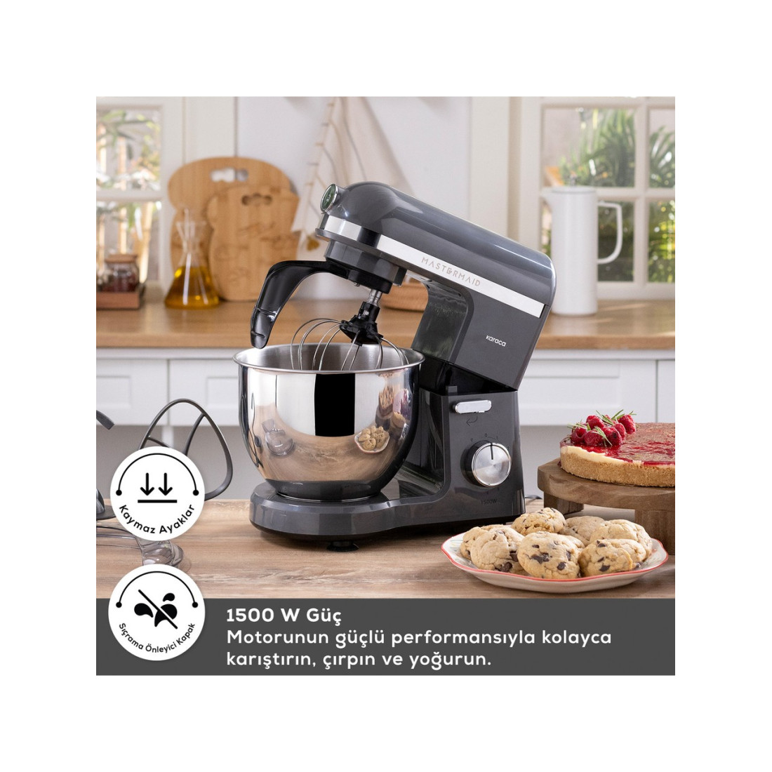 Karaca Mastermaid Chef Pro Çift Kollu Mutfak Şefi 1500 W Space Gray