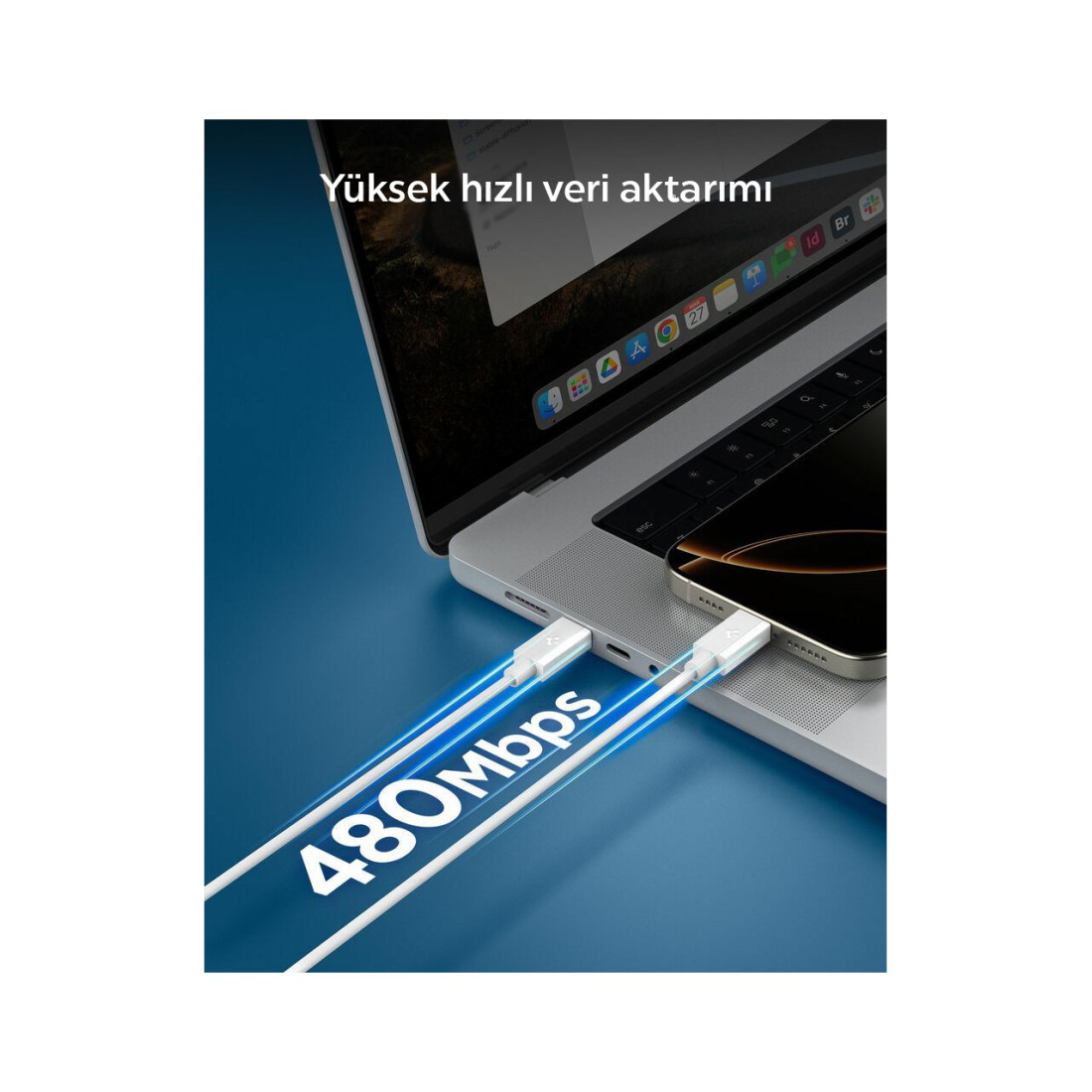 Spigen USB-C to USB-C 2 Metre Kablo 60W Güç / PPS 2.0 Desteği Super Hızlı Şarj / 480 Mbps Data Aktarım Hızı Type-C Ekstra Dayanıklı White - ACA08719