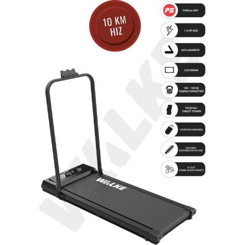 Walke W-FIT Uzaktan Kumandalı Koşu Bandı 10 Km / Hz