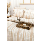 Bestina Gold Harmony Hues Ipliği Boyalı Doğal Tek Kişilik Nevresim Takımı (Çarşafı Lastikli)