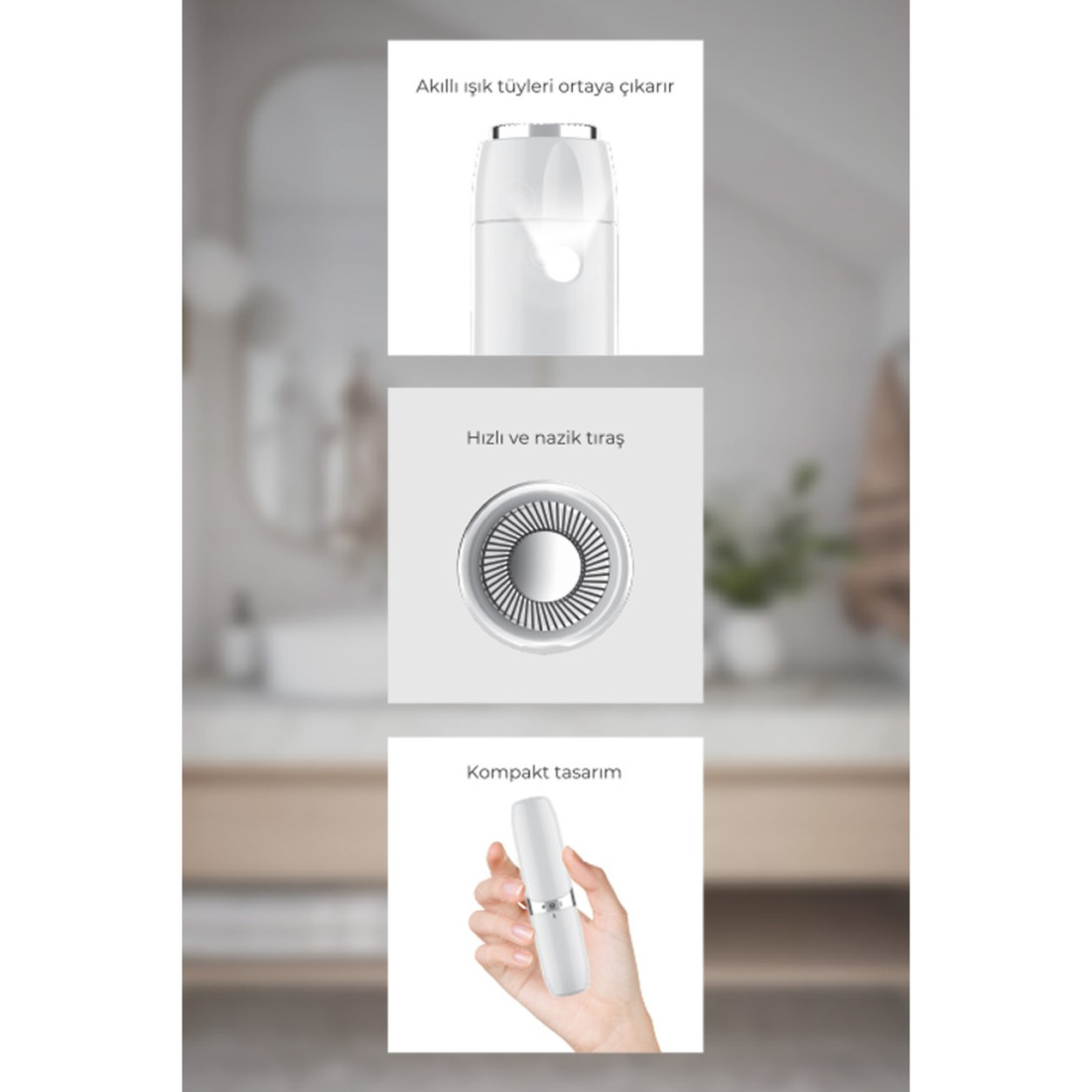 Kiwi KEP-6816 Kaş, Yüz, Hassas Bölgeler Için Otomatik Işıklı Cımbız Epilasyon Cihazı