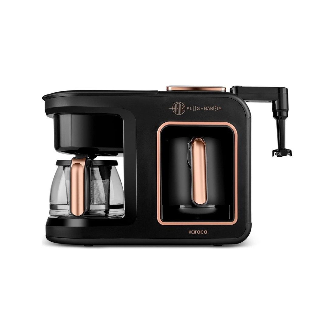 Karaca Hatır Plus Barista 6 in 1 Latte Cappucino ve Közde Türk Kahvesi Makinesi Black Copper
