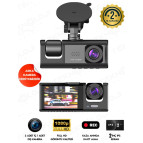 Teknoloji Gelsin 1080P Dash Cam Full Hd Araç içi Kamera Ön Arka ve İç Kayıt 3 Kamera Gece Görüşlü G Sensör Geniş Açı