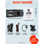 Teknoloji Gelsin 1080P Dash Cam Full Hd Araç içi Kamera Ön Arka ve İç Kayıt 3 Kamera Gece Görüşlü G Sensör Geniş Açı