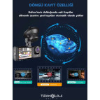 Teknoloji Gelsin 1080P Dash Cam Full Hd Araç içi Kamera Ön Arka ve İç Kayıt 3 Kamera Gece Görüşlü G Sensör Geniş Açı