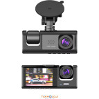 Teknoloji Gelsin 1080P Dash Cam Full Hd Araç içi Kamera Ön Arka ve İç Kayıt 3 Kamera Gece Görüşlü G Sensör Geniş Açı