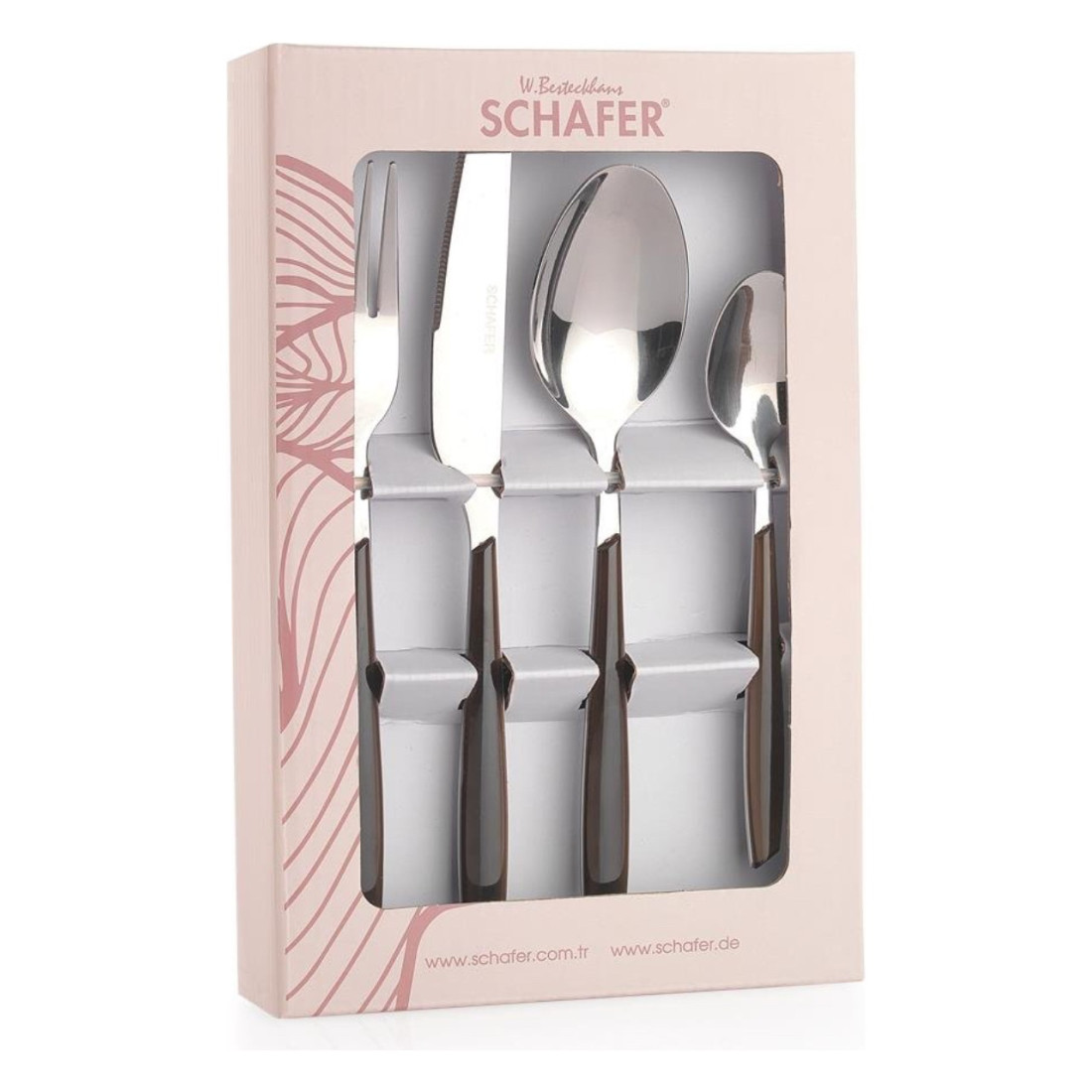 Schafer Mona 24 Parça Çatal Kaşık Bıçak Takımı-Siyah02