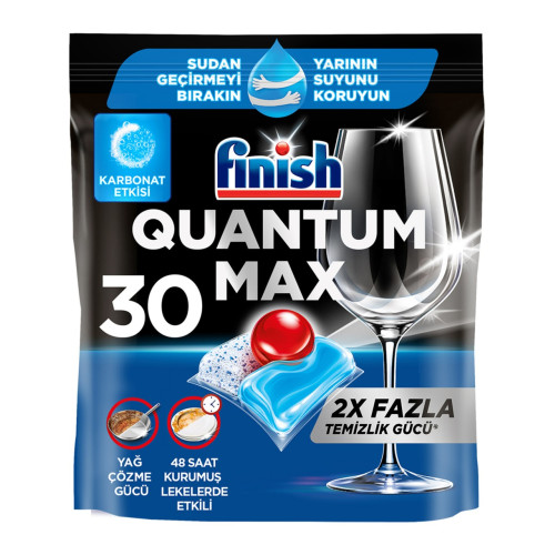 Finish Quantum Max Karbonat Etkisi Bulaşık Makinesi Tableti 30'lu 387 G