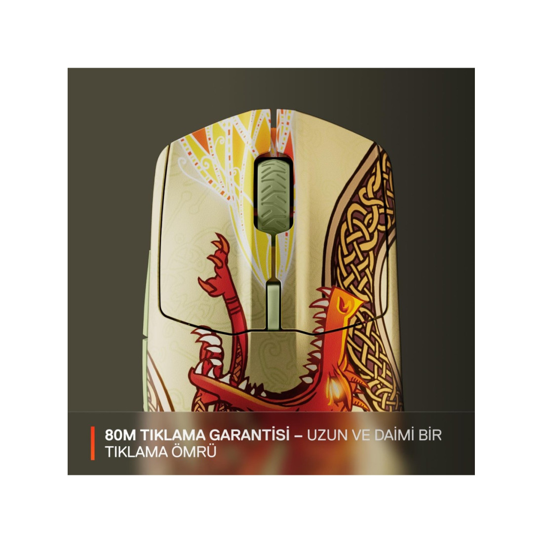 SteelSeries Kablosuz Oyuncu Mouse CS2 Dragon Lore Edition 18000 DPI Oyun İçin Altın Renk