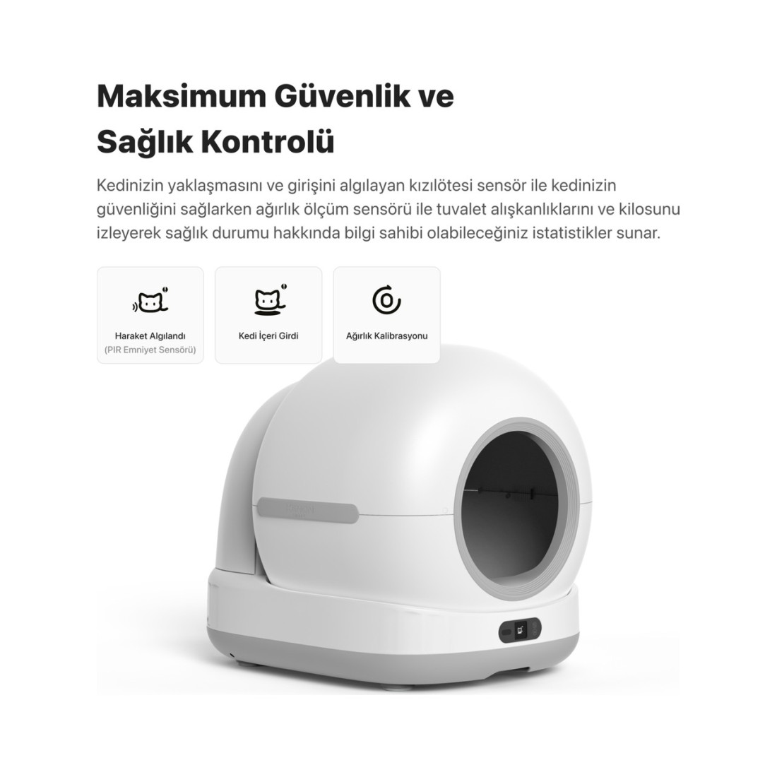 Xenon Smart Akıllı Otomatik Kedi Tuvaleti Uv Sterilizasyonlu 72L Hacim 7l Kapasiteli Mobil Uygulama Kontrollü Cat Cleaner X8624