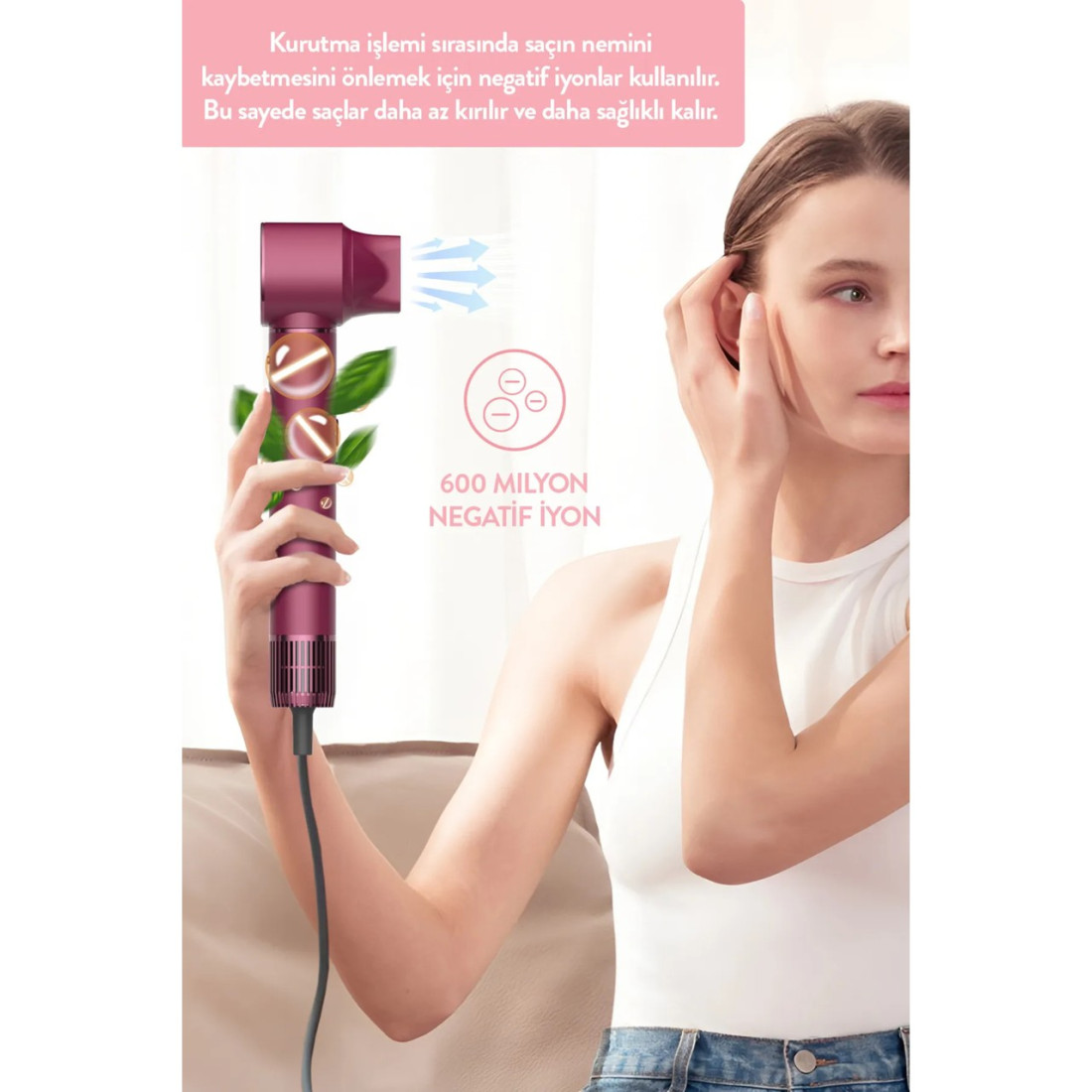 Sinbo Pro Compact Multi-Styler Hava Üfleme 5in1 Saç Şekillendirici Bldc SHD-1729 Royal Gilded Red