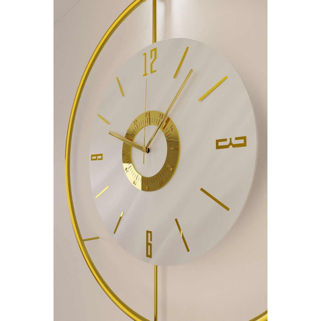 MetaQuartz Aksesuar Metal - İskandinav Kadran Gold (BÜYÜK BOY 50X75CM) ( 3adet Pil Gelmektedir)- Metal Duvar Saati