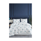 Conzaliza Lastikli Çarşaflı Nevresim Takımı | Çiçek Desen Beyaz - Çift Kişilik