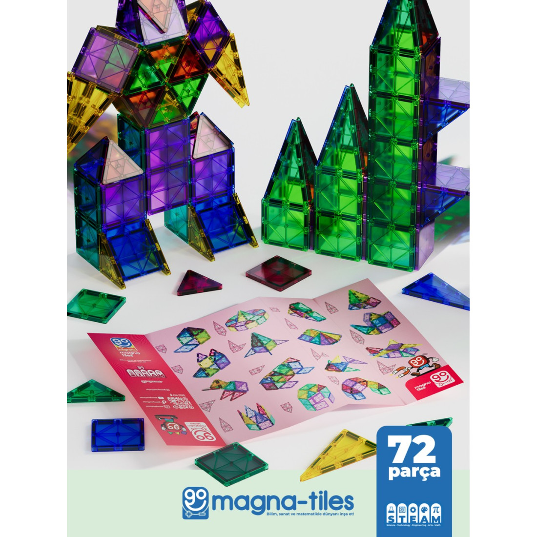 Go Toys Go Magnetic Series 72 Parça Manyetik Yapı Blokları Original - Mıknatıslı Manyetik Bloklar