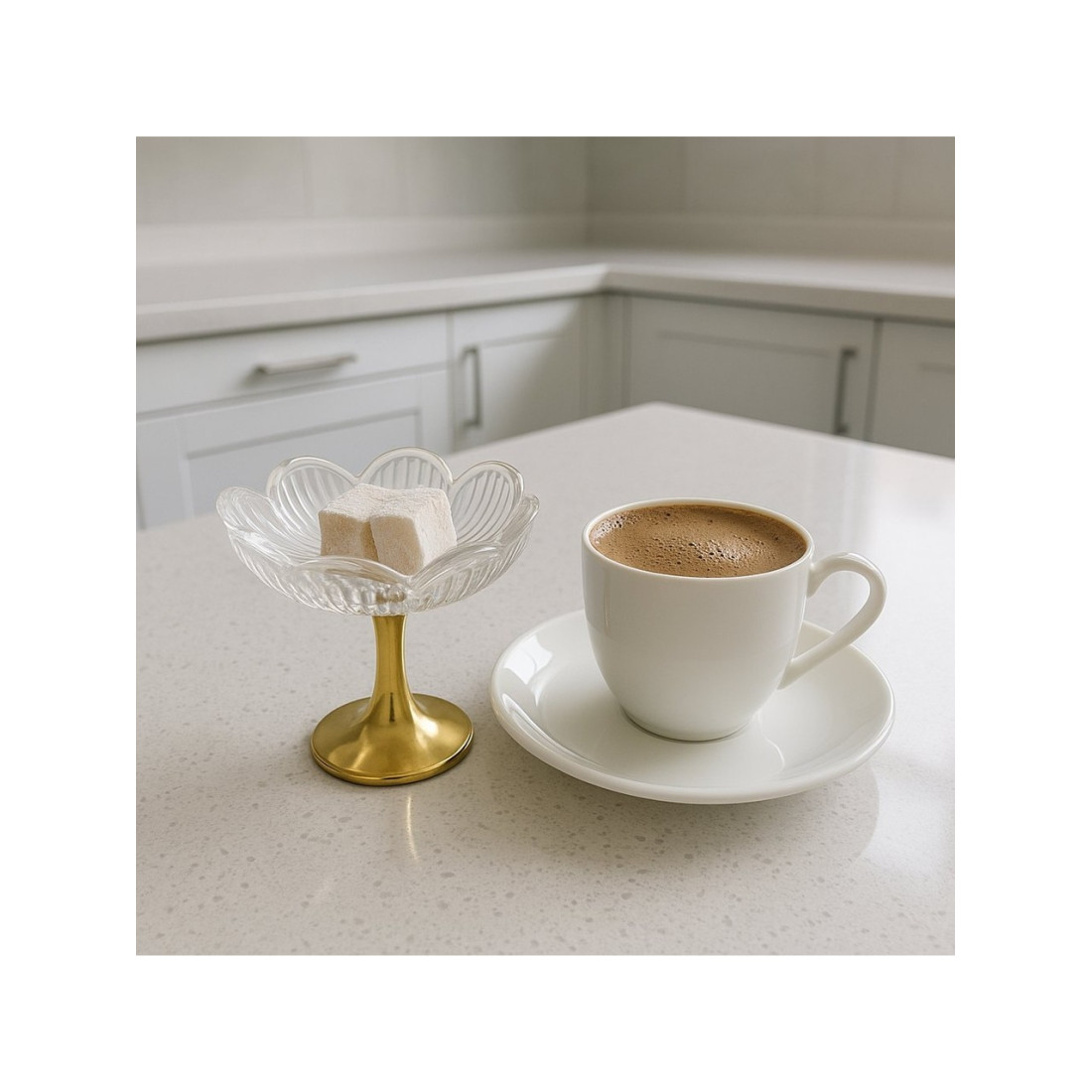 Gülümseten Avm Gold Ayaklı Cam Lotus Çiçeği Desenli Sunum Lokumluk | Kahve Yanı Atıştırmalık ve Şekerlik | 6 lı Set