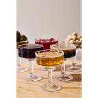 Glass Elmas 6 Lı Cam Ayaklı Kahve Yanı Lokumluk Kahvaltılık Kase Sunumluk 50ML