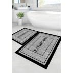 Decomia Home Dijital Kaymaz Yıkanabilir 8084 Gri Bath Modern Banyo Paspası Banyo Halısı Klozet Takımı