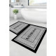 Decomia Home Dijital Kaymaz Yıkanabilir 8084 Gri Bath Modern Banyo Paspası Banyo Halısı Klozet Takımı