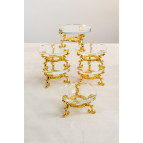 Yaren Style 6'lı Gold Ayaklı Cam Kahve Yanı Lokumluk Seti (6 cm)